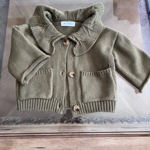 Olive Green Knit Baby Jacket